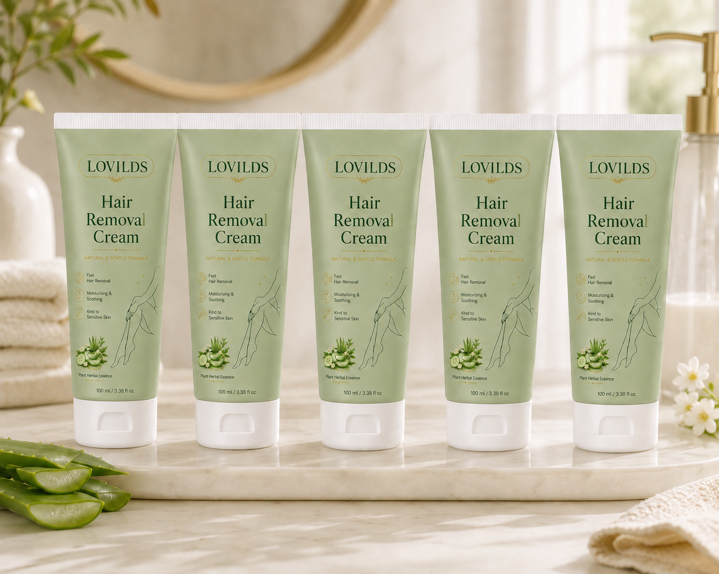 Lumivona | LOVILDS Painless Depilatory Cream – No Razor Bumps, No Harsh Odor