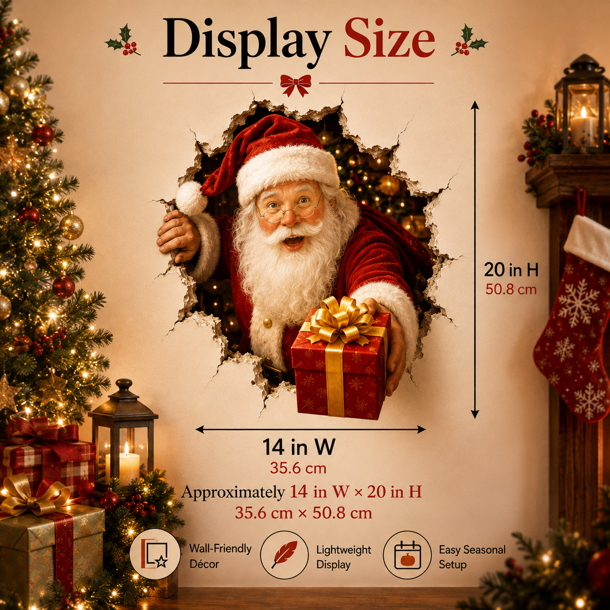 π₯Last Day 50% OFF-19.7'' Christmas Breaking Through the Wall Decal