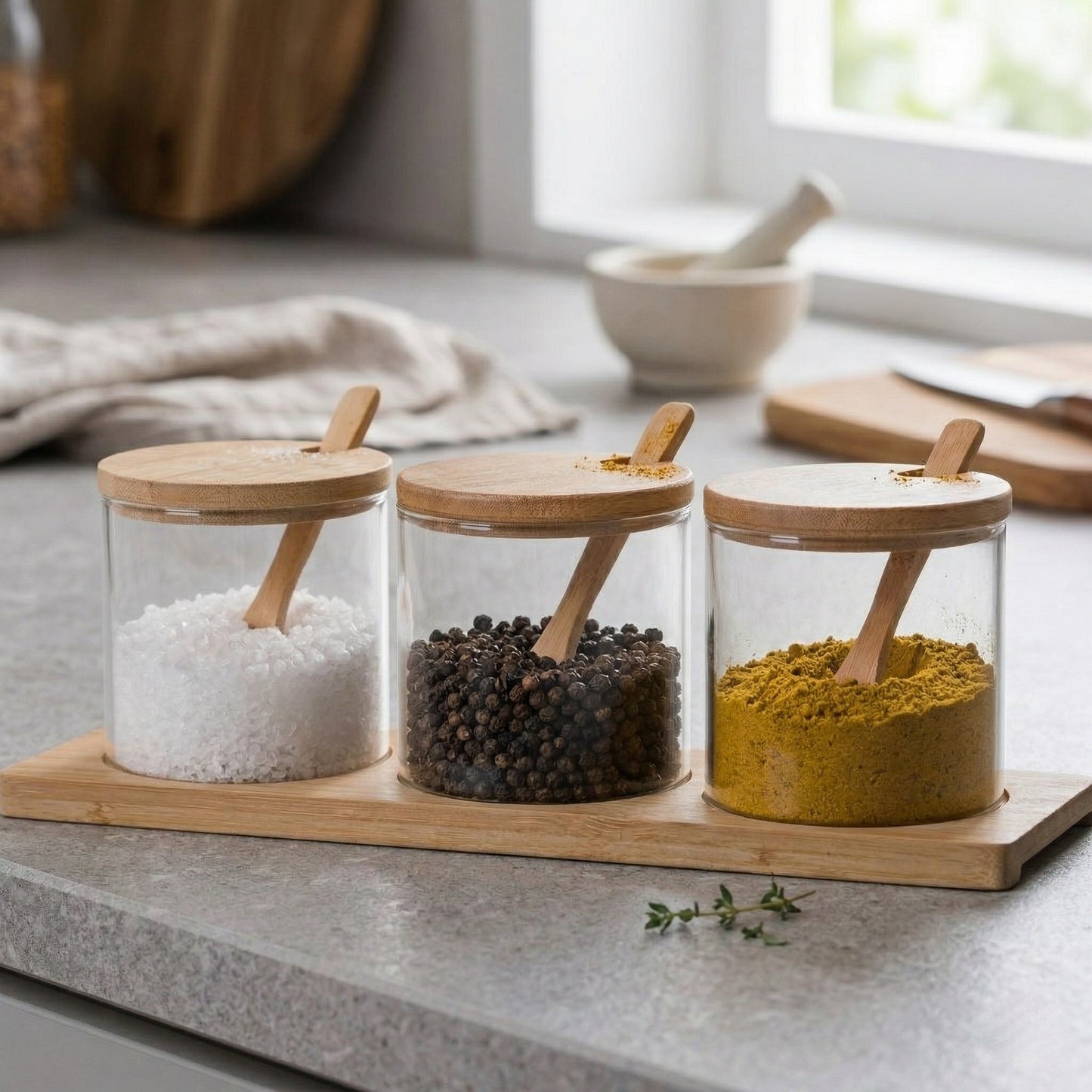 3-Jar Set with Integrated Tray