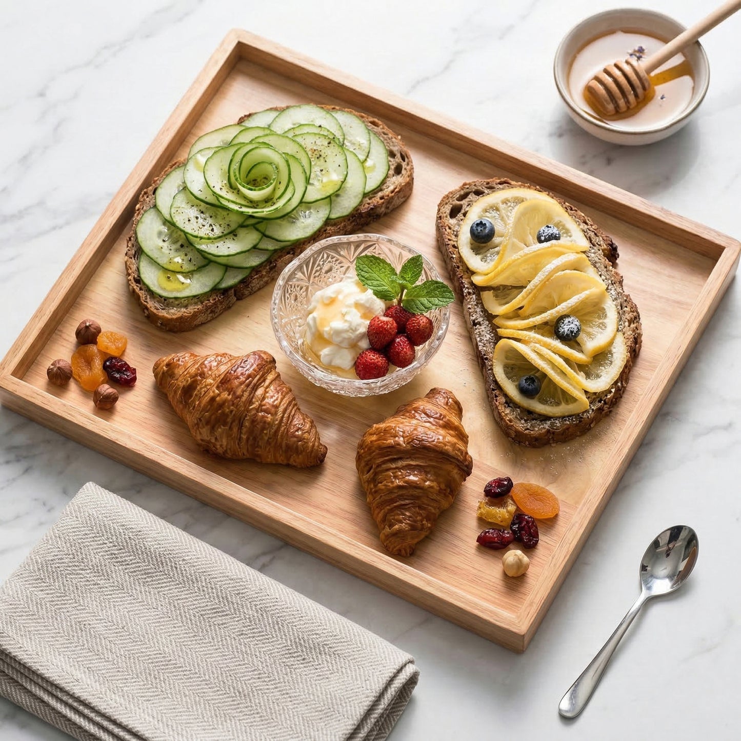 Minimalist Rubber Wood Serving & Prep Tray