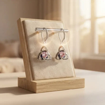 Celtic Trinity Knot Birthstone Earrings