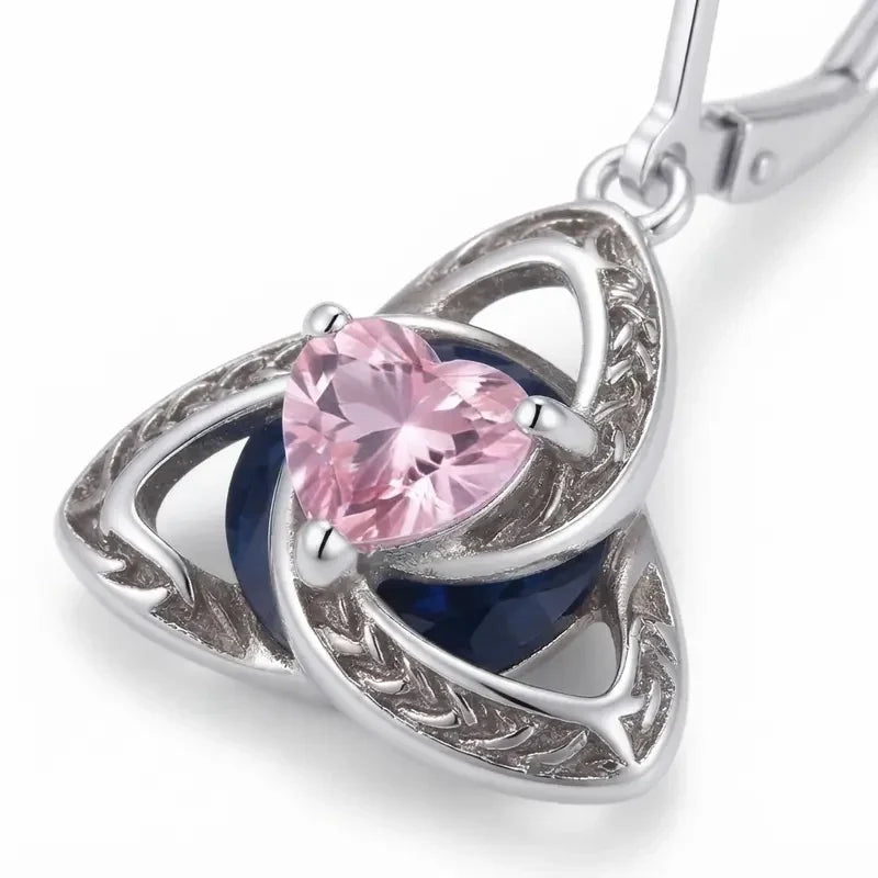 Celtic Trinity Knot Birthstone Earrings