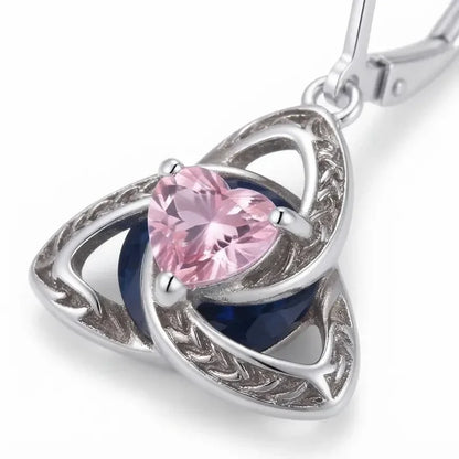 Celtic Trinity Knot Birthstone Earrings