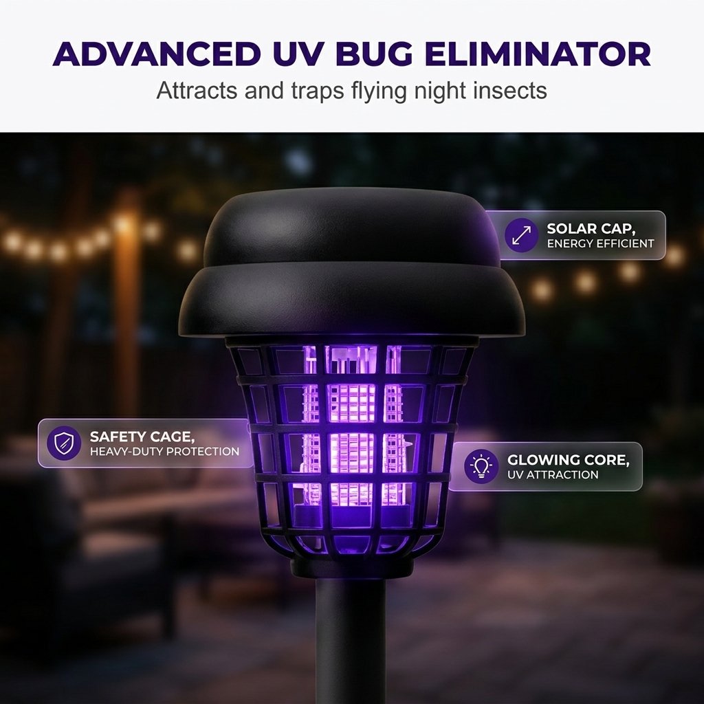 ☀️Solar Mosquito Zapper Light ✨– Outdoor Garden Stake Lamp, UV Insect Killer & Solar Pathway Light🦟🚫