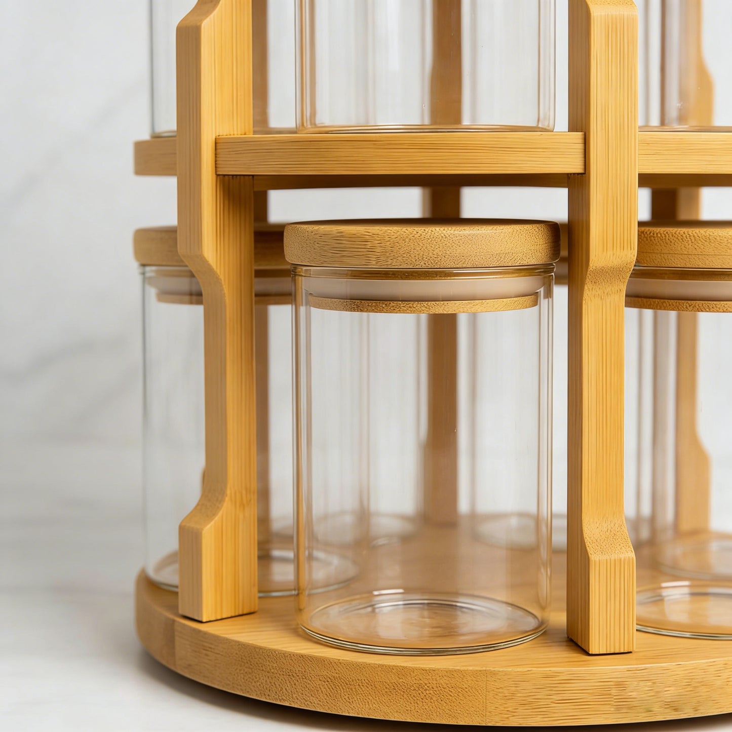 2-Tier Rotating Bamboo Spice Rack