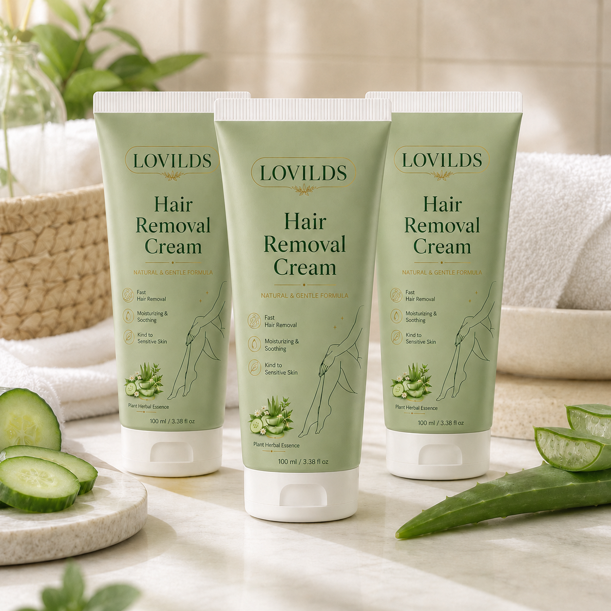 Lumivona | LOVILDS Painless Depilatory Cream – No Razor Bumps, No Harsh Odor