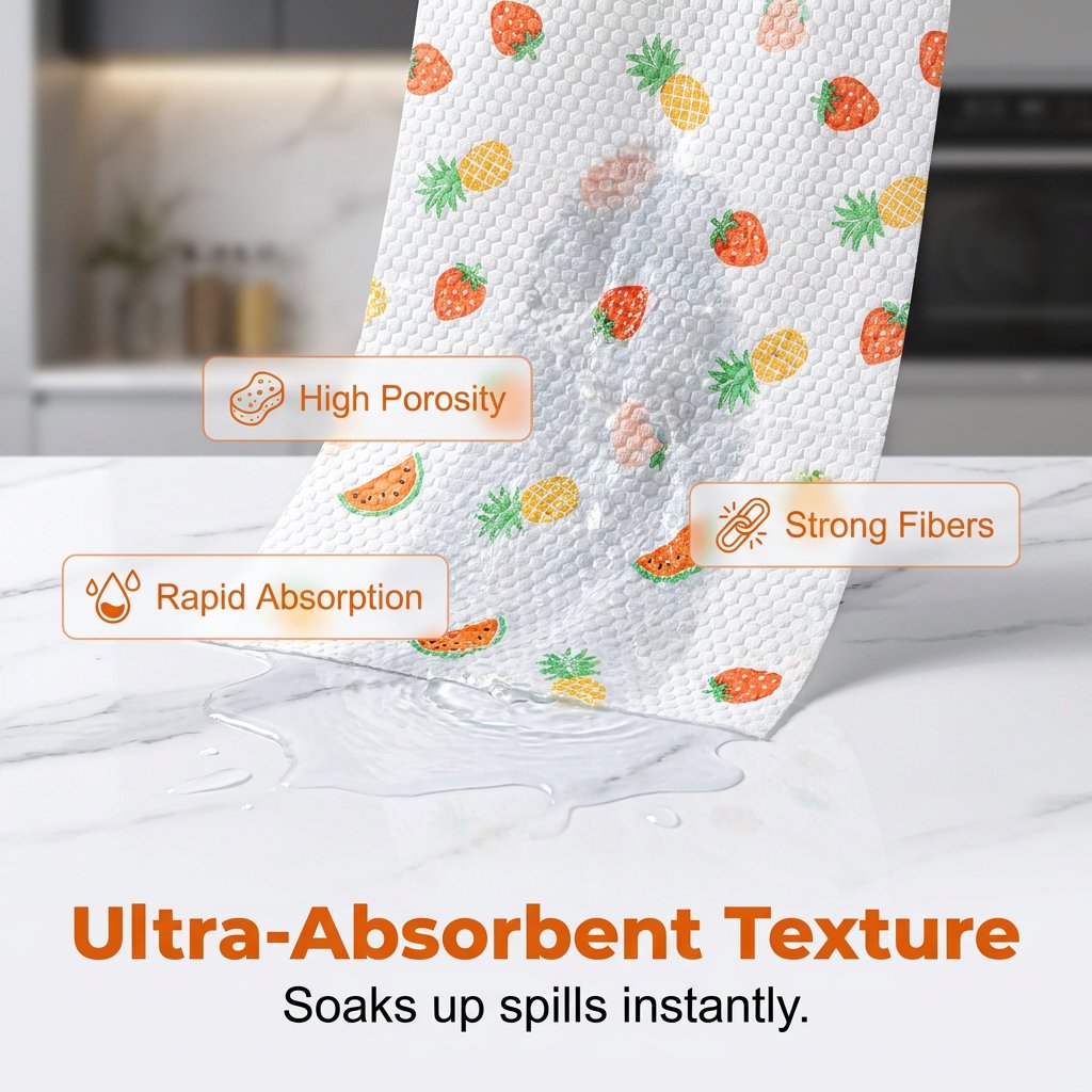 Anti-Grease Washable Cleaning Rags (50Pcs/Roll)