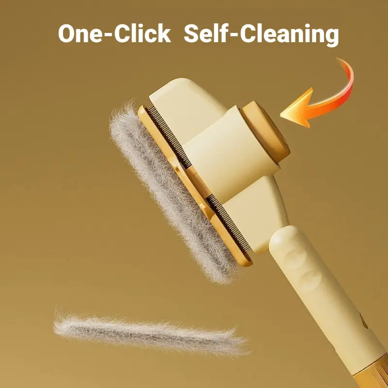 🔥Only Today: Buy One, Get One Free!!!🐾Stop The Fur-Nado!  1-Click Self-Cleaning Pet Brush  No More Mess!