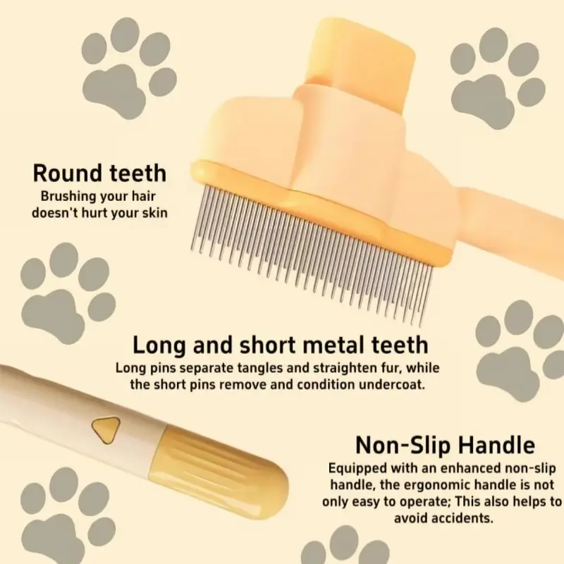🔥Only Today: Buy One, Get One Free!!!🐾Stop The Fur-Nado!  1-Click Self-Cleaning Pet Brush  No More Mess!