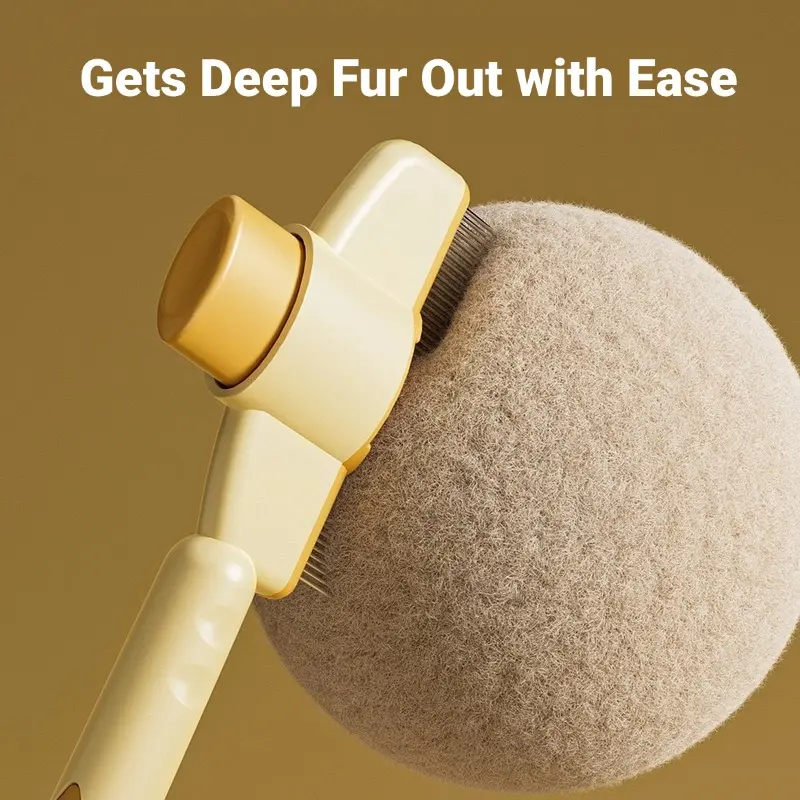 🔥Only Today: Buy One, Get One Free!!!🐾Stop The Fur-Nado!  1-Click Self-Cleaning Pet Brush  No More Mess!
