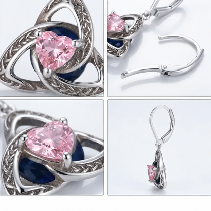 Celtic Trinity Knot Birthstone Earrings