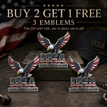 US250th Anniversary 50% OFF - ★USA Faith, Family & Freedom★ Metal Emblem
