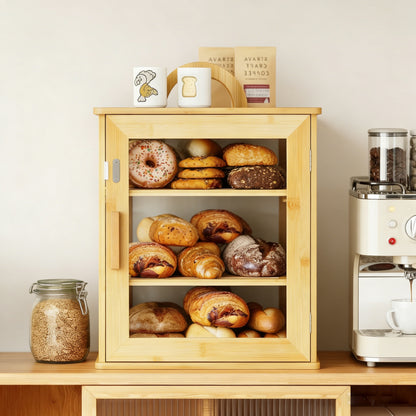 Premium Bamboo Double-Layer Bread Box