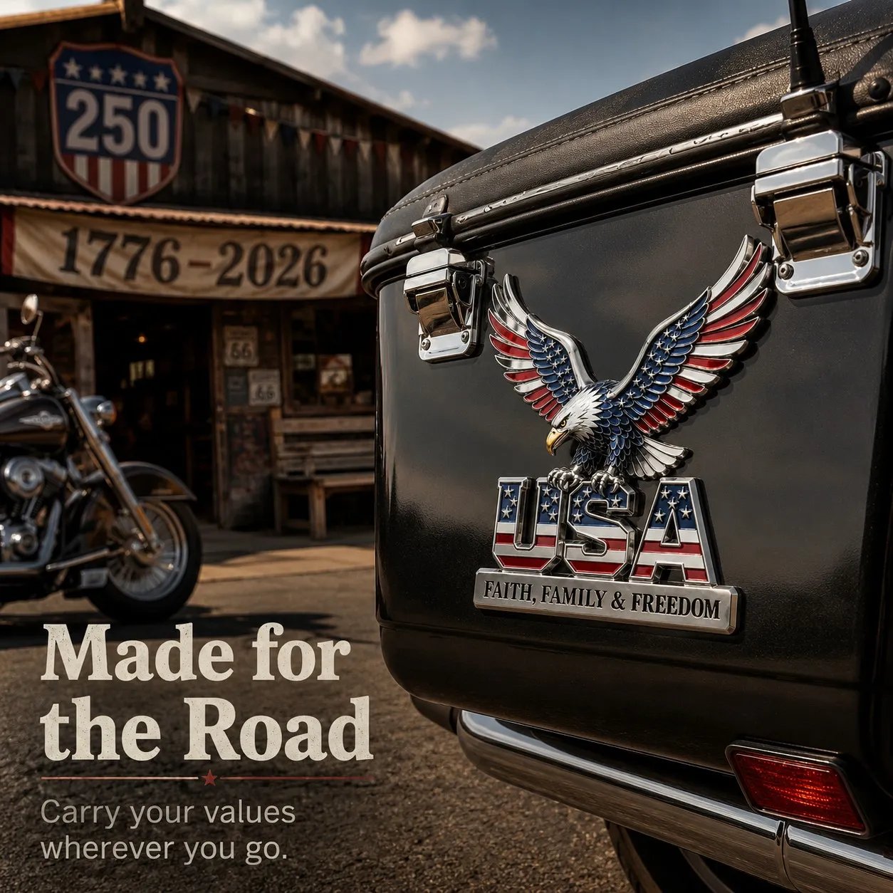 US250th Anniversary 50% OFF - ★USA Faith, Family & Freedom★ Metal Emblem