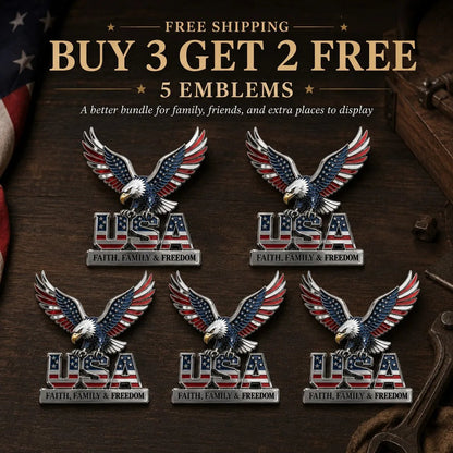 US250th Anniversary 50% OFF - ★USA Faith, Family & Freedom★ Metal Emblem