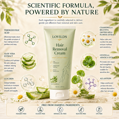 Lumivona | LOVILDS Painless Depilatory Cream – No Razor Bumps, No Harsh Odor