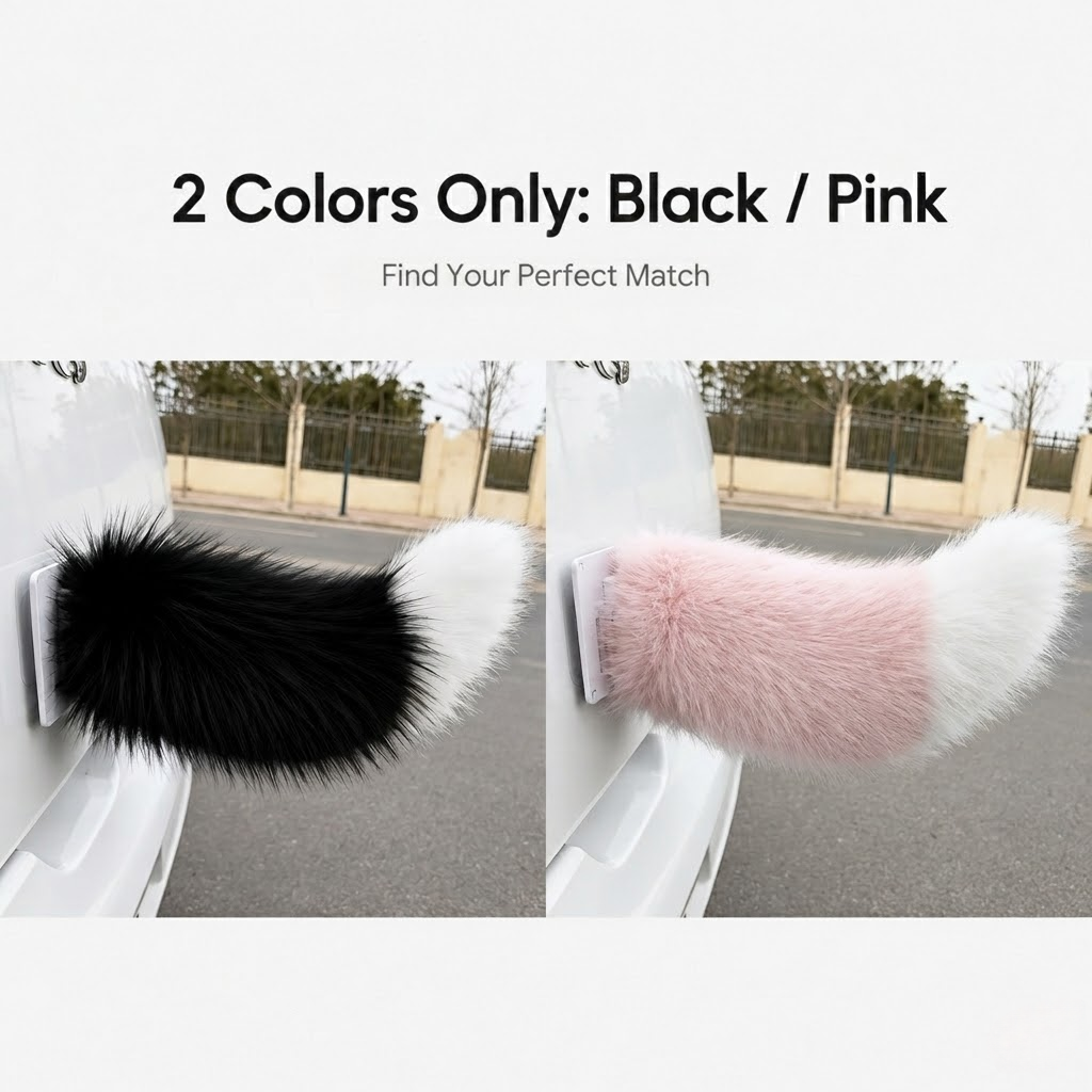 ✨ Fluffy Faux Fur Car Tail