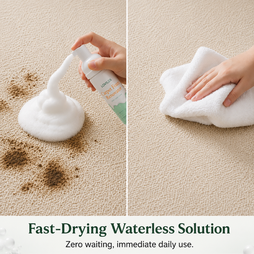✨ Instant Waterless Foam Stain Remover for Carpet & Fabric 🧼