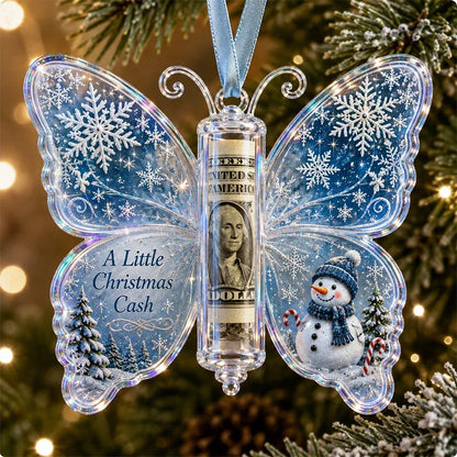 Last Day 50% OFF🦋💵 Christmas Cash Gift Butterfly Ornament – Holiday Money Holder Keepsake 🎄✨
