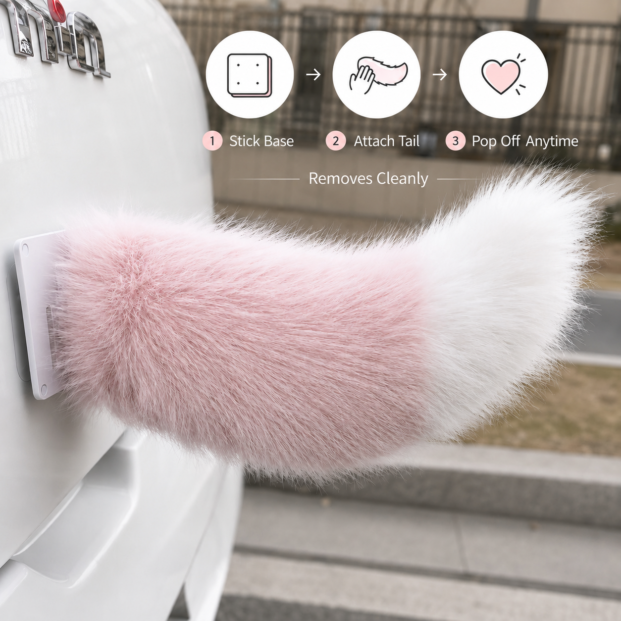 ✨ Fluffy Faux Fur Car Tail