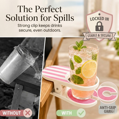 ✨ Striped Anti-Spill Cup Holder Clip