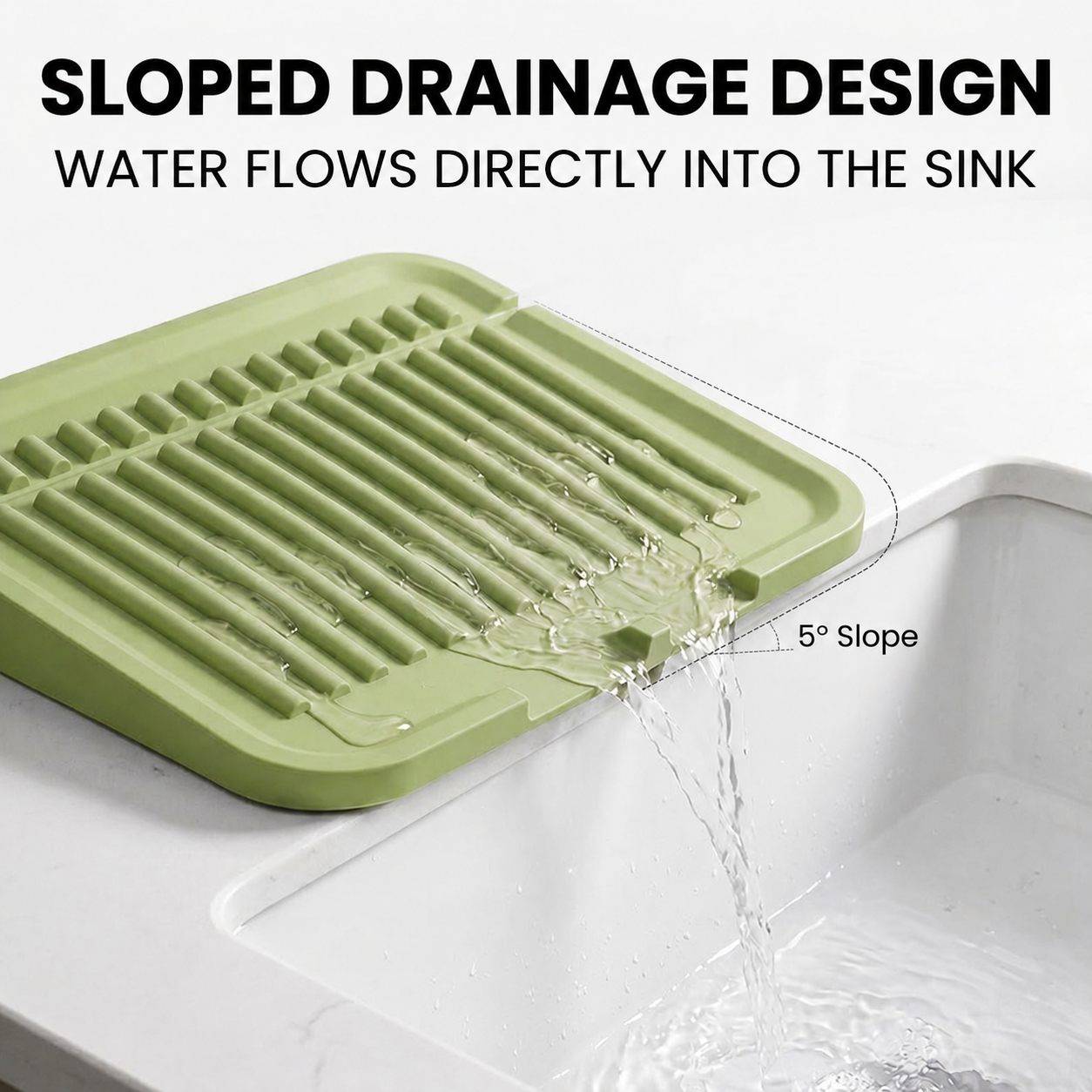💧 Self-Draining Faucet Splash Guard