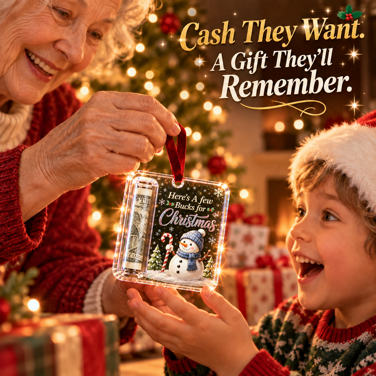 🔥LAST DAY 50% OFF - 🎄Christmas Cash Gift Ornament- Make Cash Feel Like A Real Christmas Gift💵