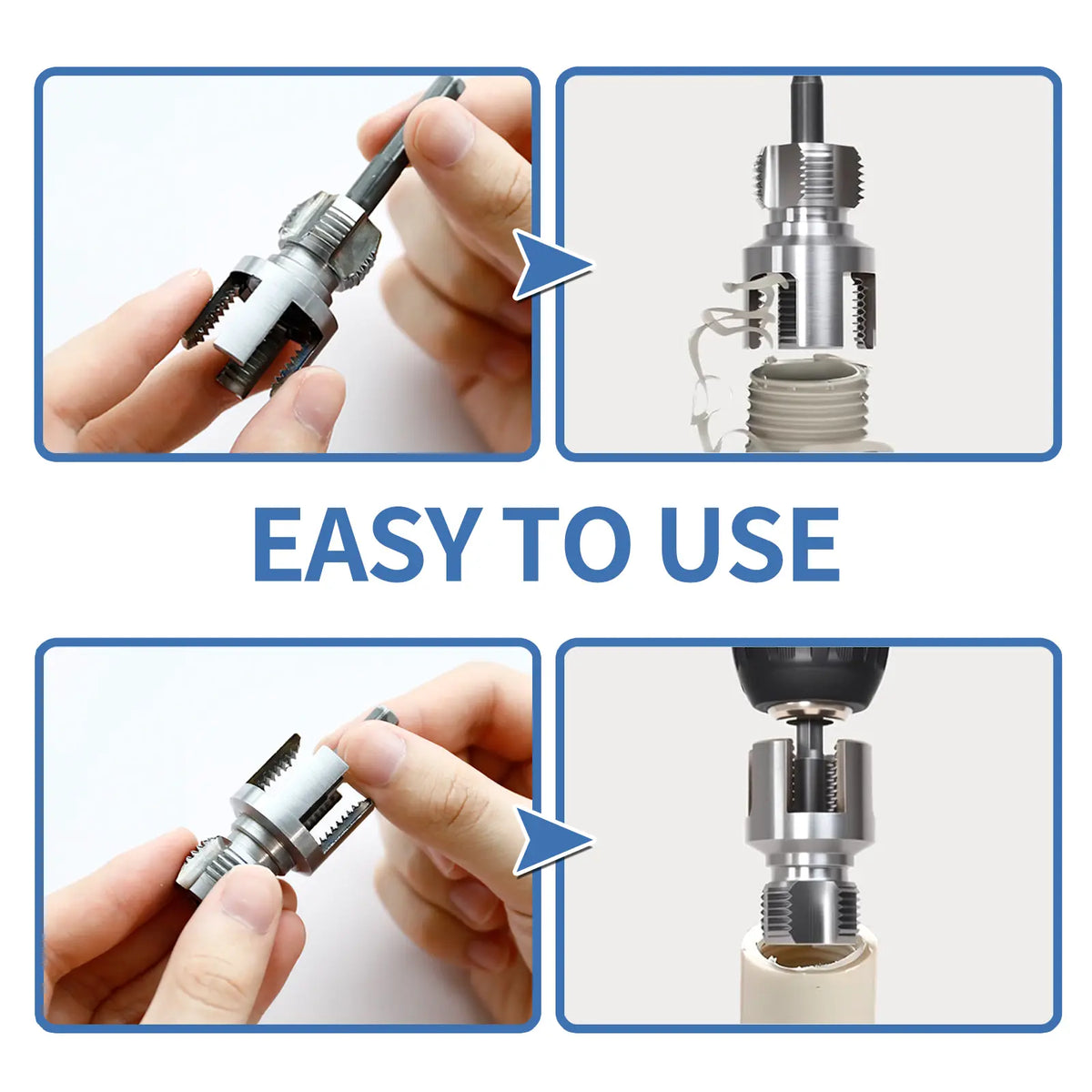 Fast-Fix Pipe Threader Drill Attachment (1/2" & 3/4")