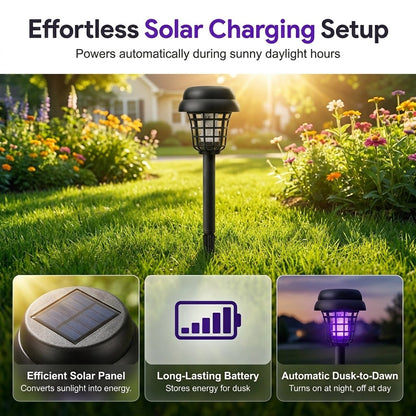 ☀️Solar Mosquito Zapper Light ✨– Outdoor Garden Stake Lamp, UV Insect Killer & Solar Pathway Light🦟🚫