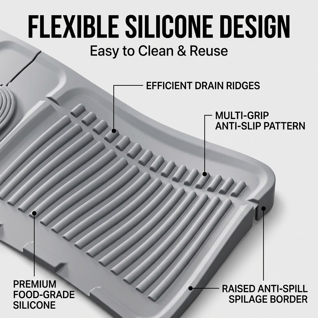 💧 Self-Draining Faucet Splash Guard