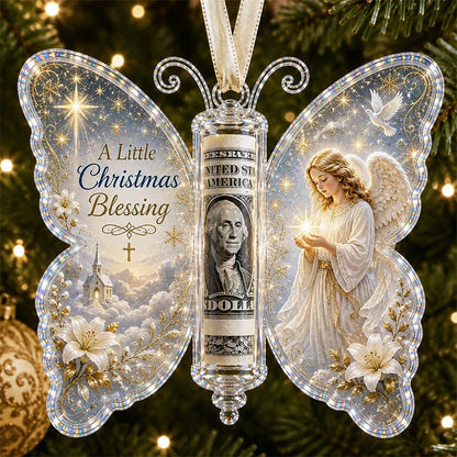 Last Day 50% OFF🦋💵 Christmas Cash Gift Butterfly Ornament – Holiday Money Holder Keepsake 🎄✨