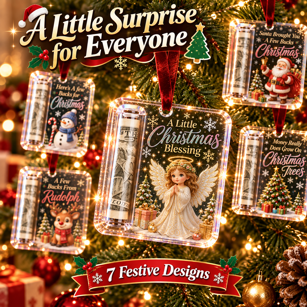 🔥LAST DAY 50% OFF - 🎄Christmas Cash Gift Ornament- Make Cash Feel Like A Real Christmas Gift💵