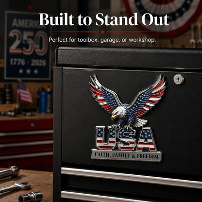 US250th Anniversary 50% OFF - ★USA Faith, Family & Freedom★ Metal Emblem