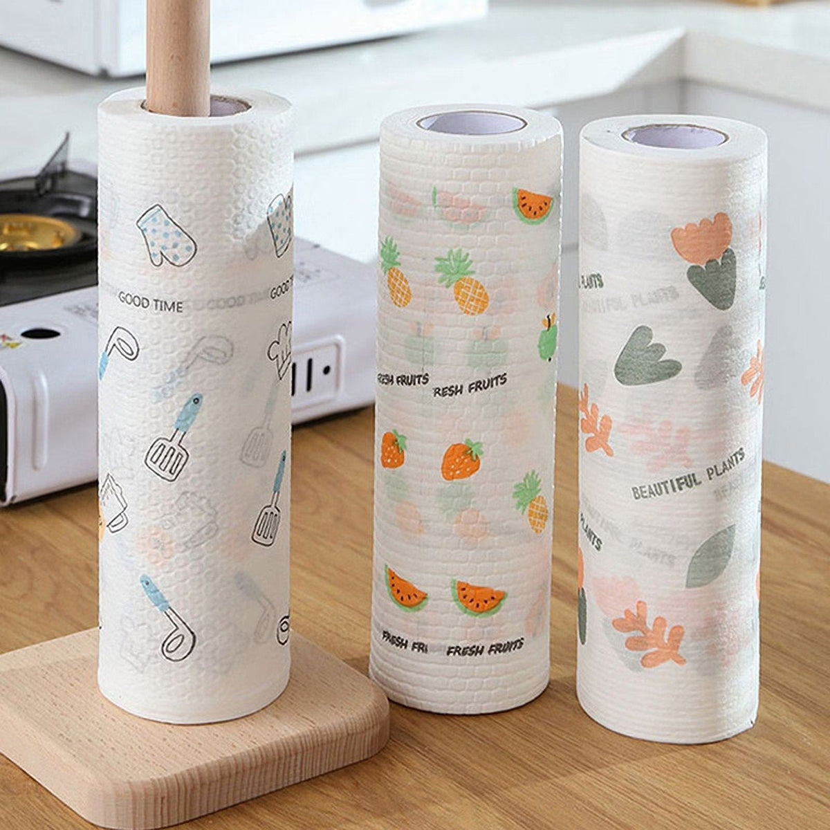 Anti-Grease Washable Cleaning Rags (50Pcs/Roll)
