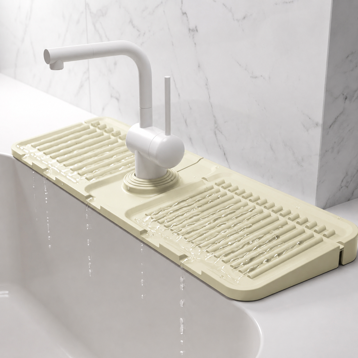 💧 Self-Draining Faucet Splash Guard