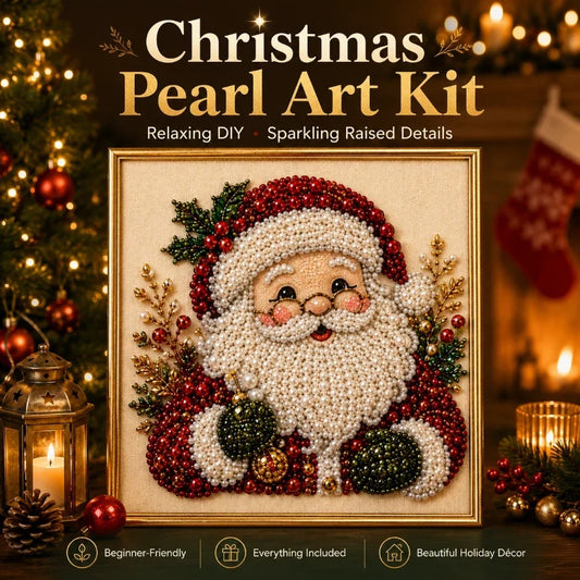 🎄LAST DAY 50% OFF – DIY Christmas Pearl Diamond Painting Art Kit With Frame Relaxing & Beginner-Friendly