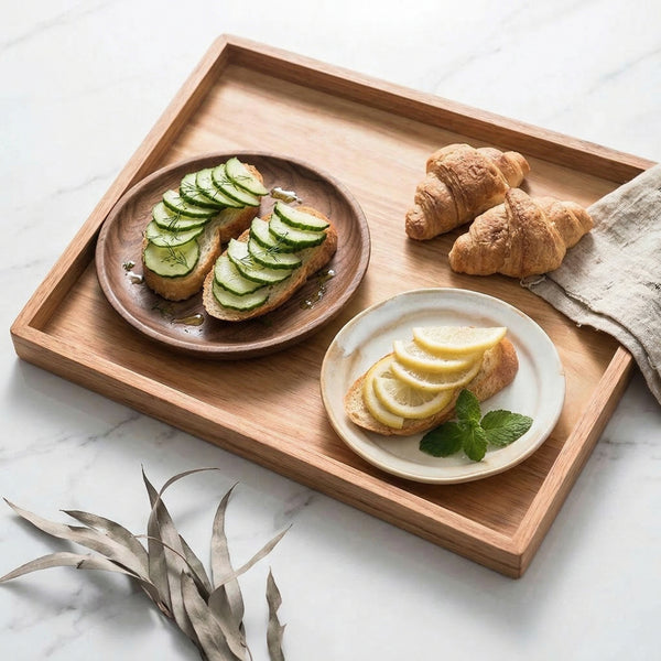 Minimalist Rubber Wood Serving & Prep Tray