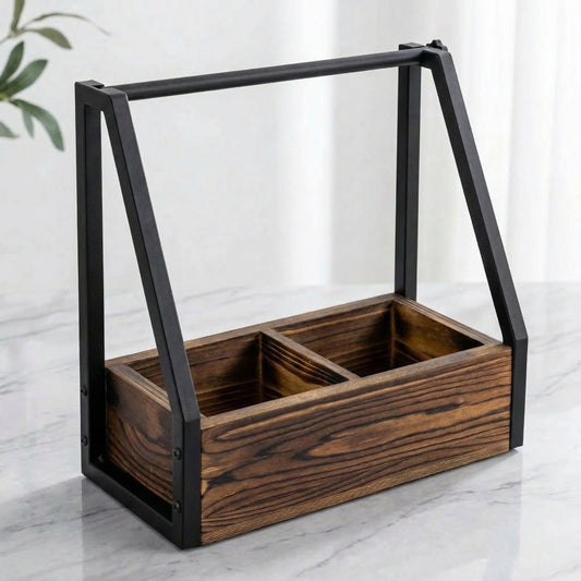 Industrial Rustic 2-in-1 Paper Towel & Spice Organizer