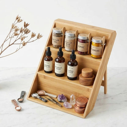 3-Tier Wooden Spice Rack Organizer