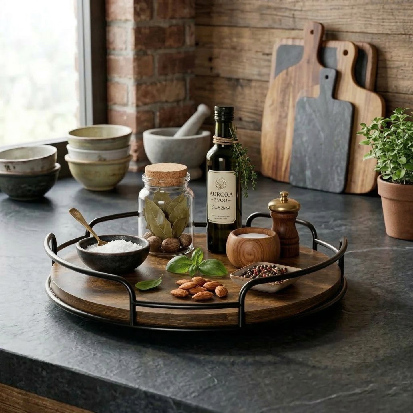 Rotating Industrial-Style Spice Organizer