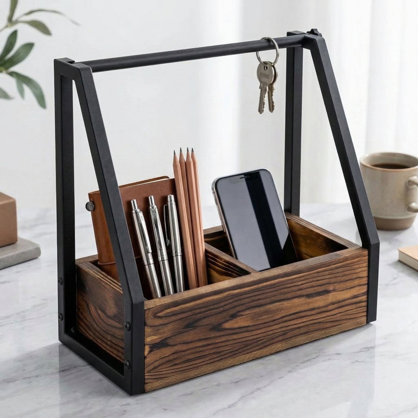 Industrial Rustic 2-in-1 Paper Towel & Spice Organizer