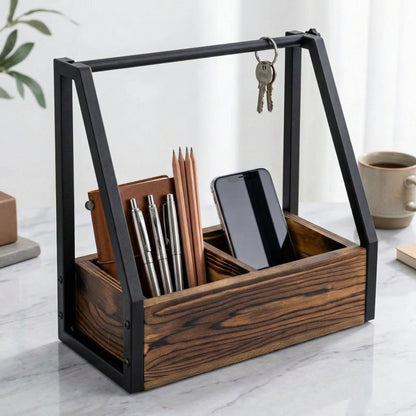 Industrial Rustic 2-in-1 Paper Towel & Spice Organizer