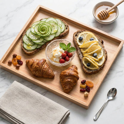Minimalist Rubber Wood Serving & Prep Tray