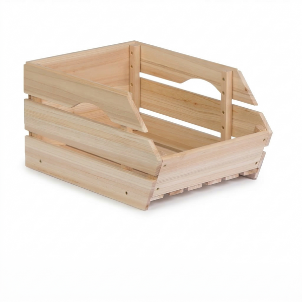 Stackable Solid Wood Kitchen Storage Crate