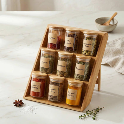 3-Tier Wooden Spice Rack Organizer