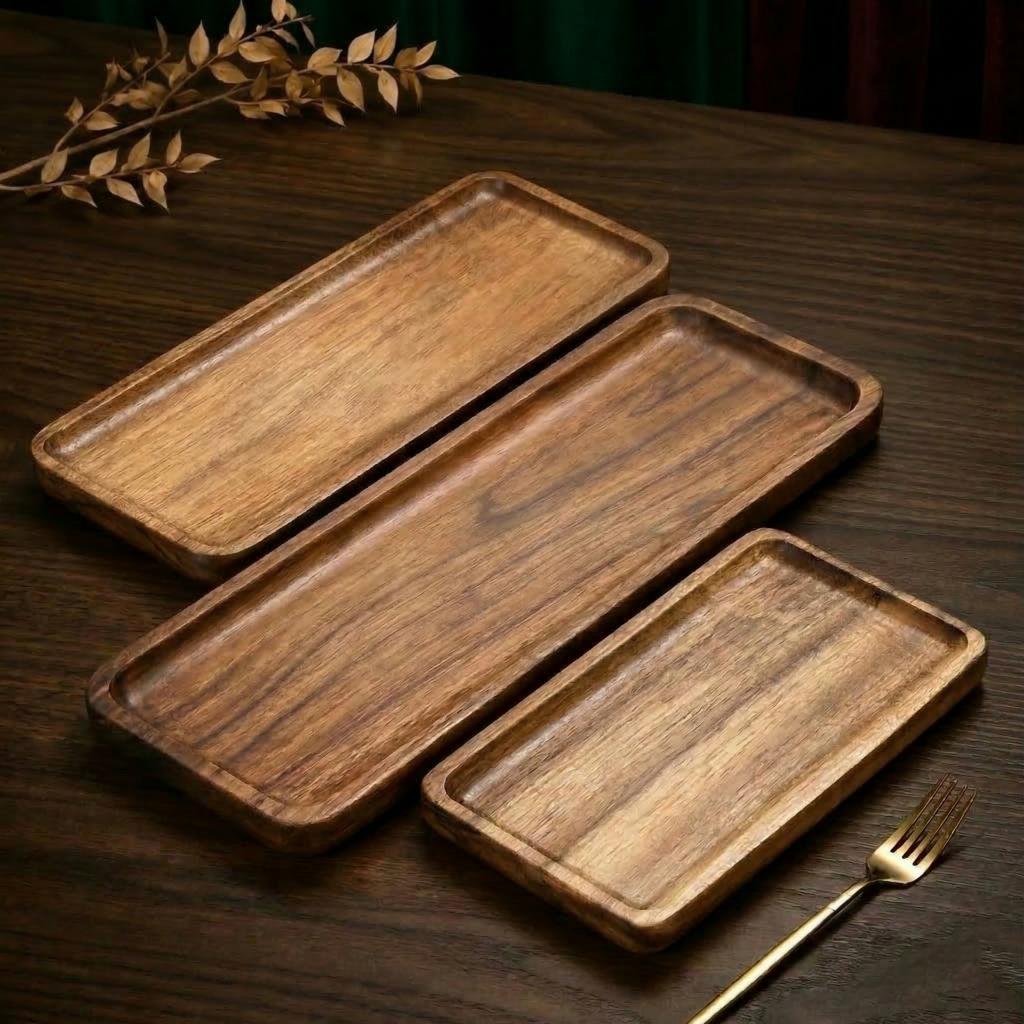 Minimalist Acacia Wood Serving Tray