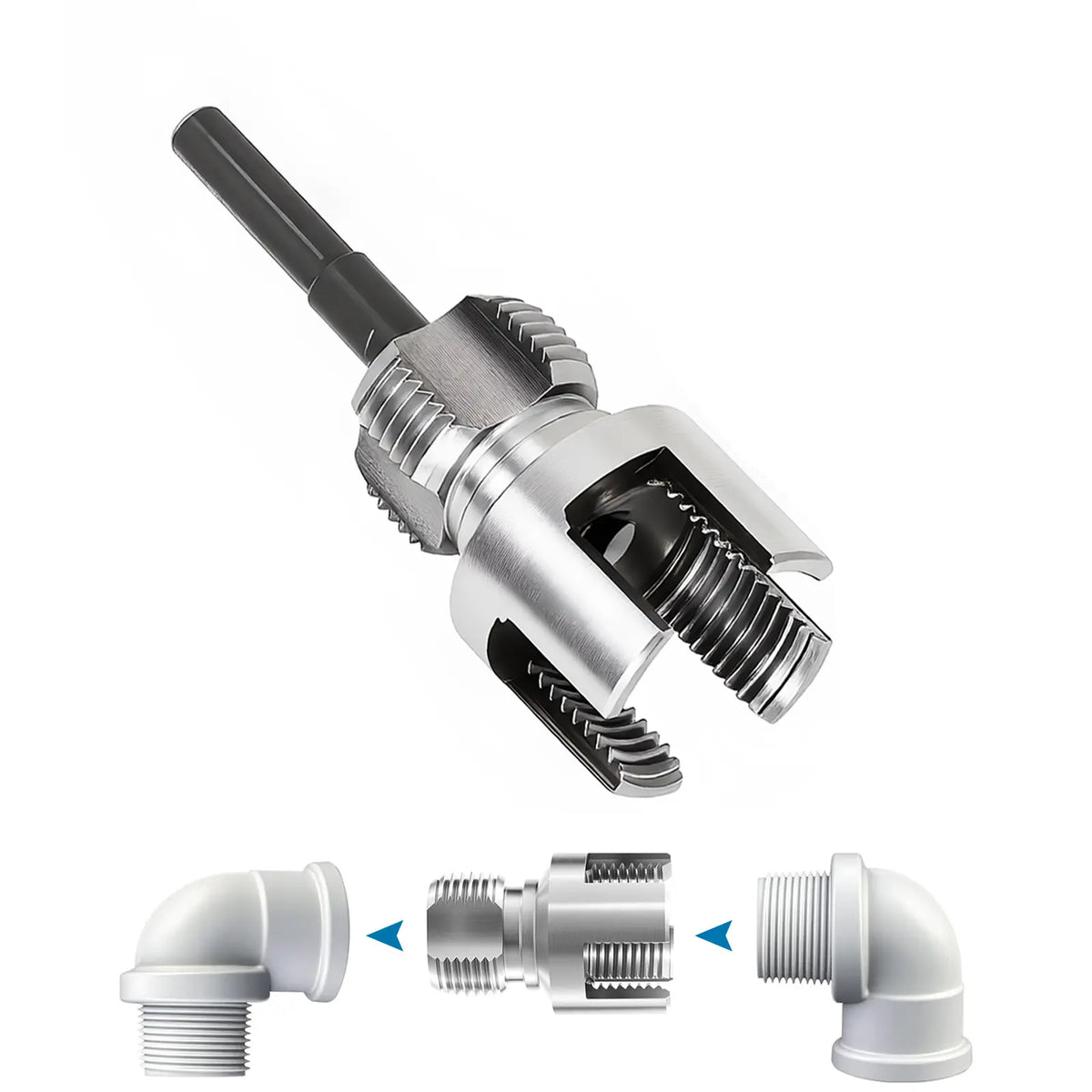 Fast-Fix Pipe Threader Drill Attachment (1/2" & 3/4")