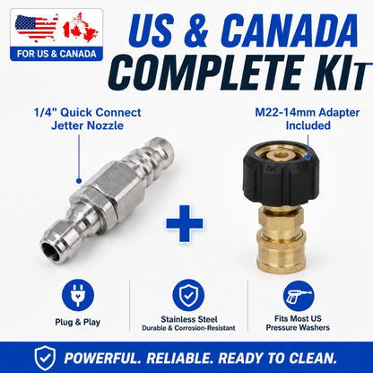 🚀 6500 PSI Sewer Jetter Nozzle | Blast Away Stubborn Clogs Instantly!