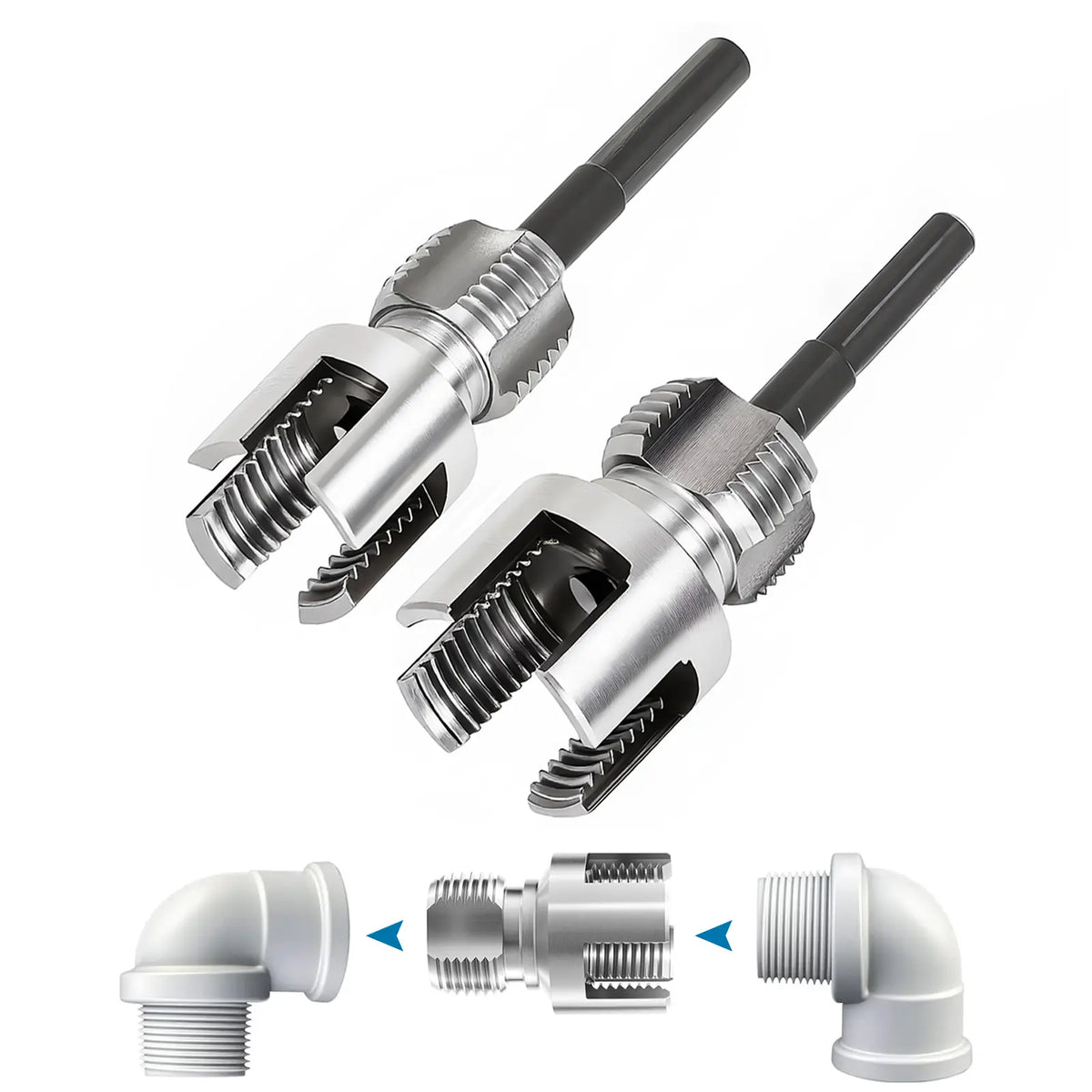 Fast-Fix Pipe Threader Drill Attachment (1/2" & 3/4")