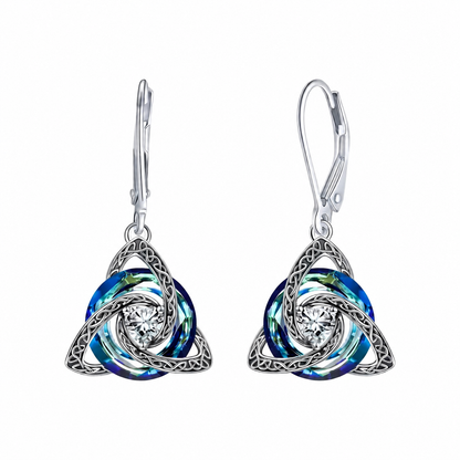 Celtic Trinity Knot Birthstone Earrings